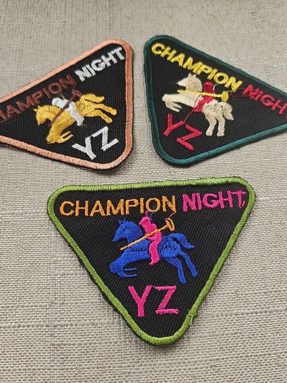 Lot of 3 Iron on Patches for Jackets Clothes Craft Embroidery Champion Night NEW - Picture 5 of 12